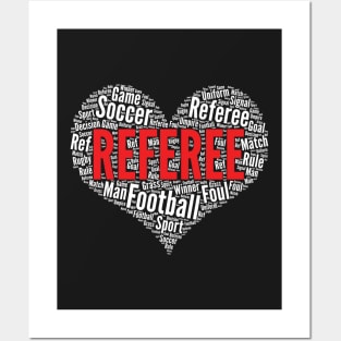 Referee Heart Shape Word Cloud Football Soccer design Posters and Art